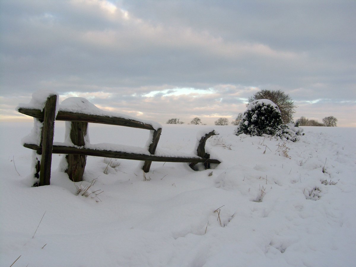 An old fence in its winter coat