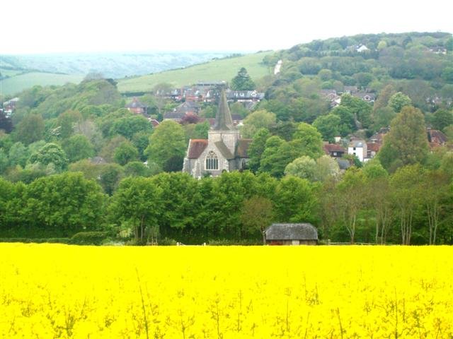Alfriston Church from  the  Downs