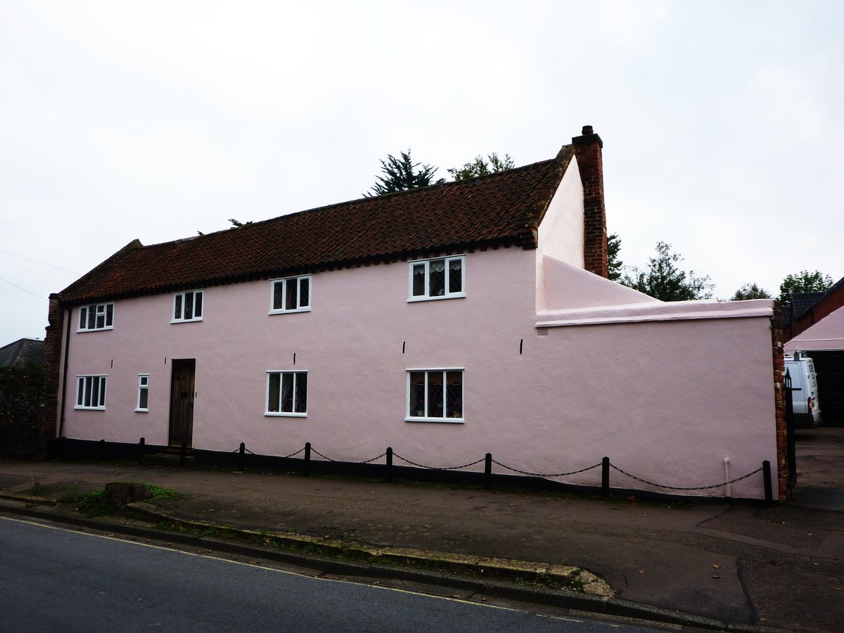 A very old pink house
