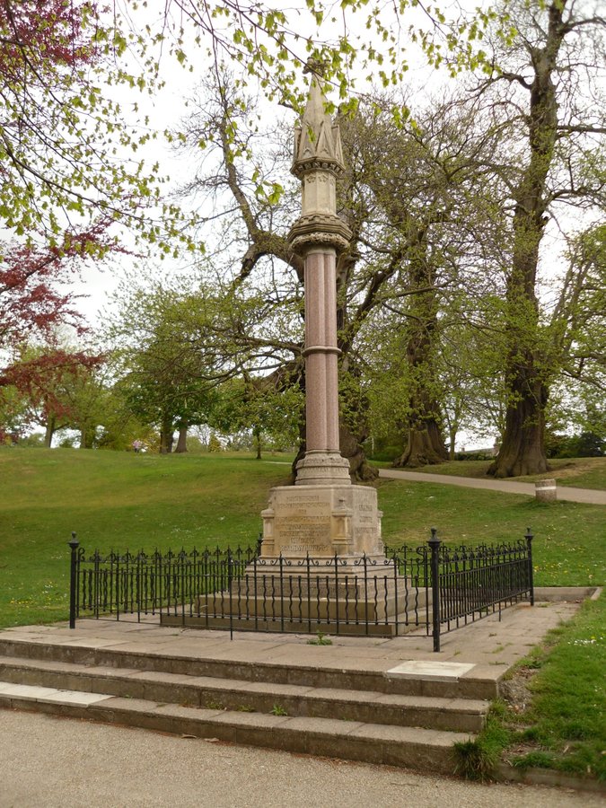 The memorial to Protestant Martyrs in the park in Ipswich