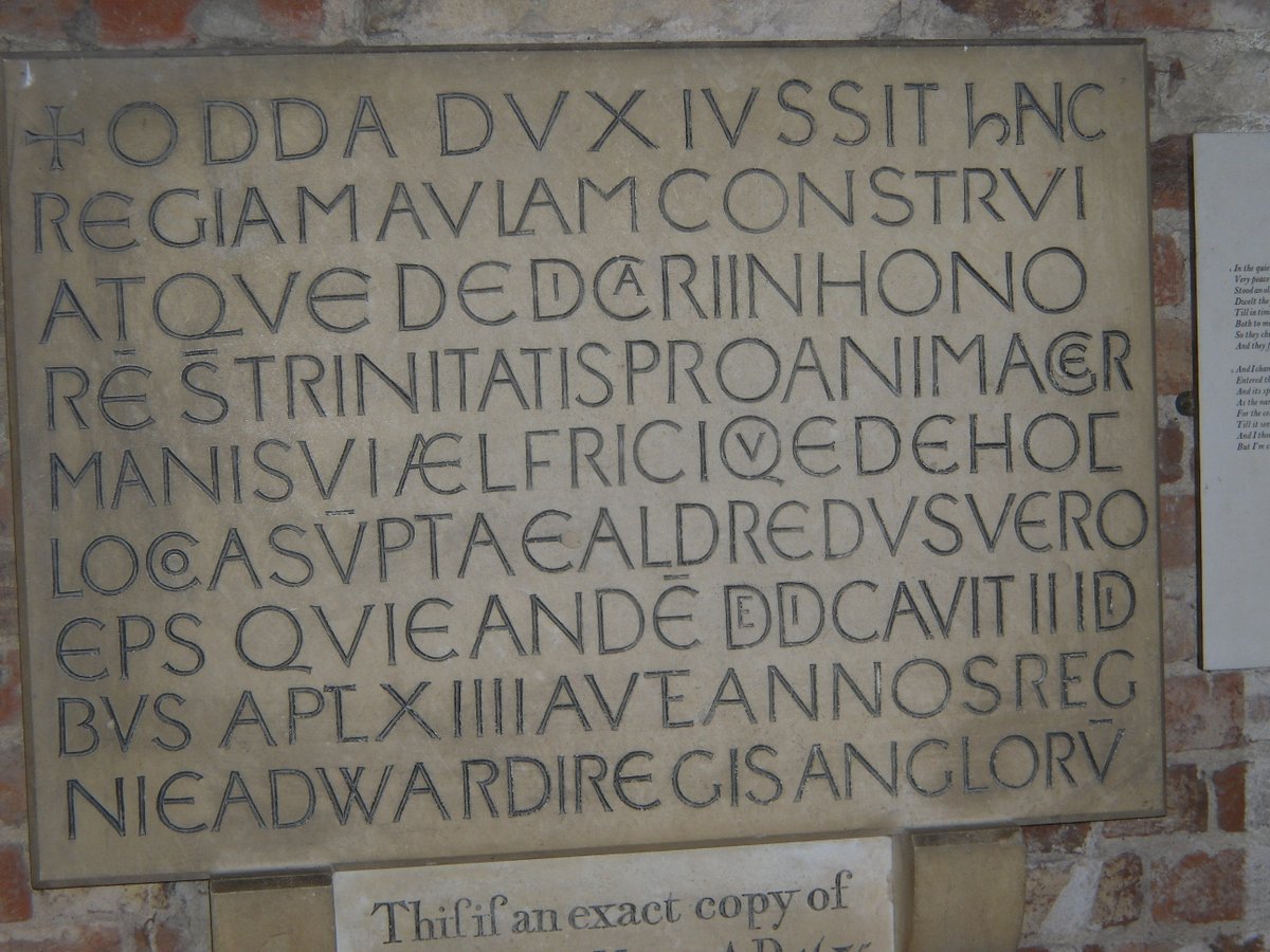 Deerhurst, an inscription near Odda's Chapel