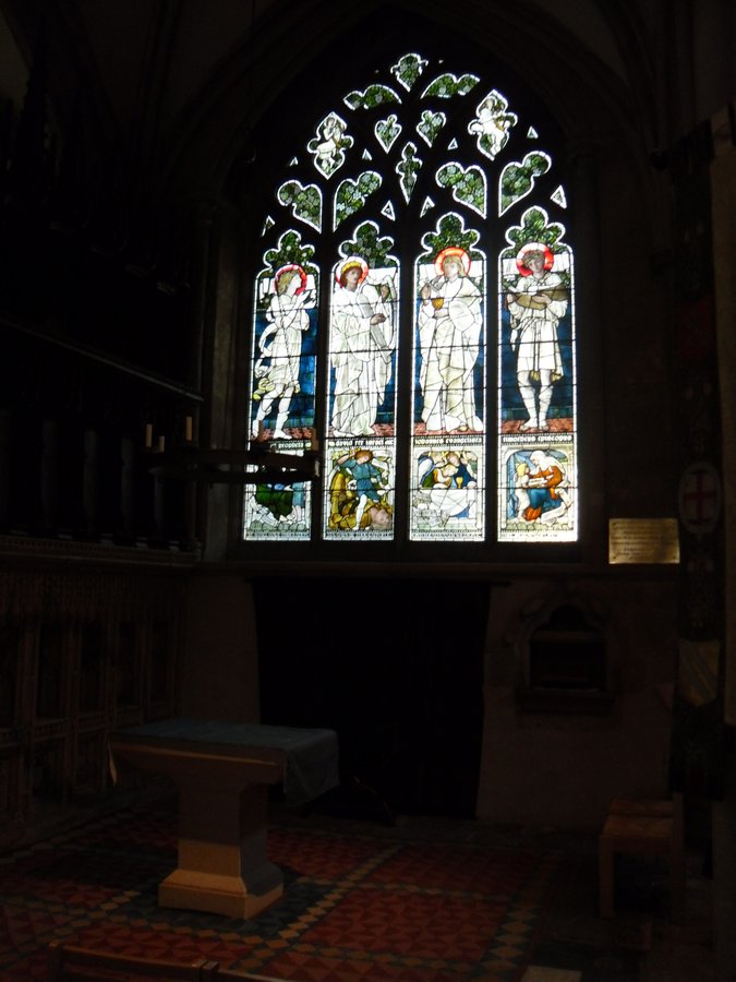 "A stained glass window in the Christ Church Cathedral in Oxford" by