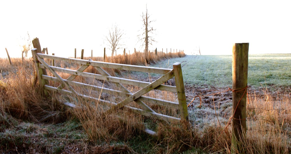 "Hanging gate, Hollington, Derbyshire" by David Sarson at