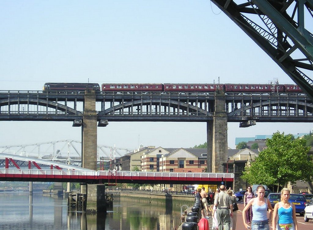 Train on High Level Bridge at Newcastle