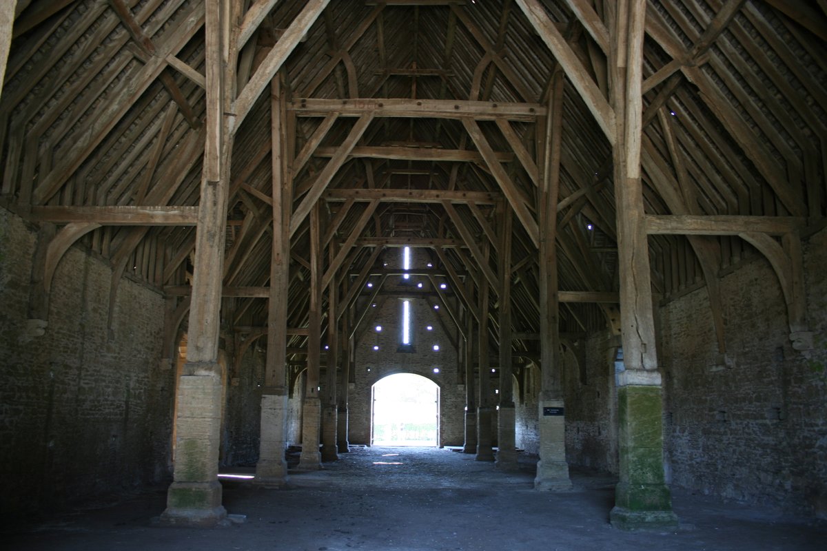 The interior of Great Coxwell Barn, Great Coxwell