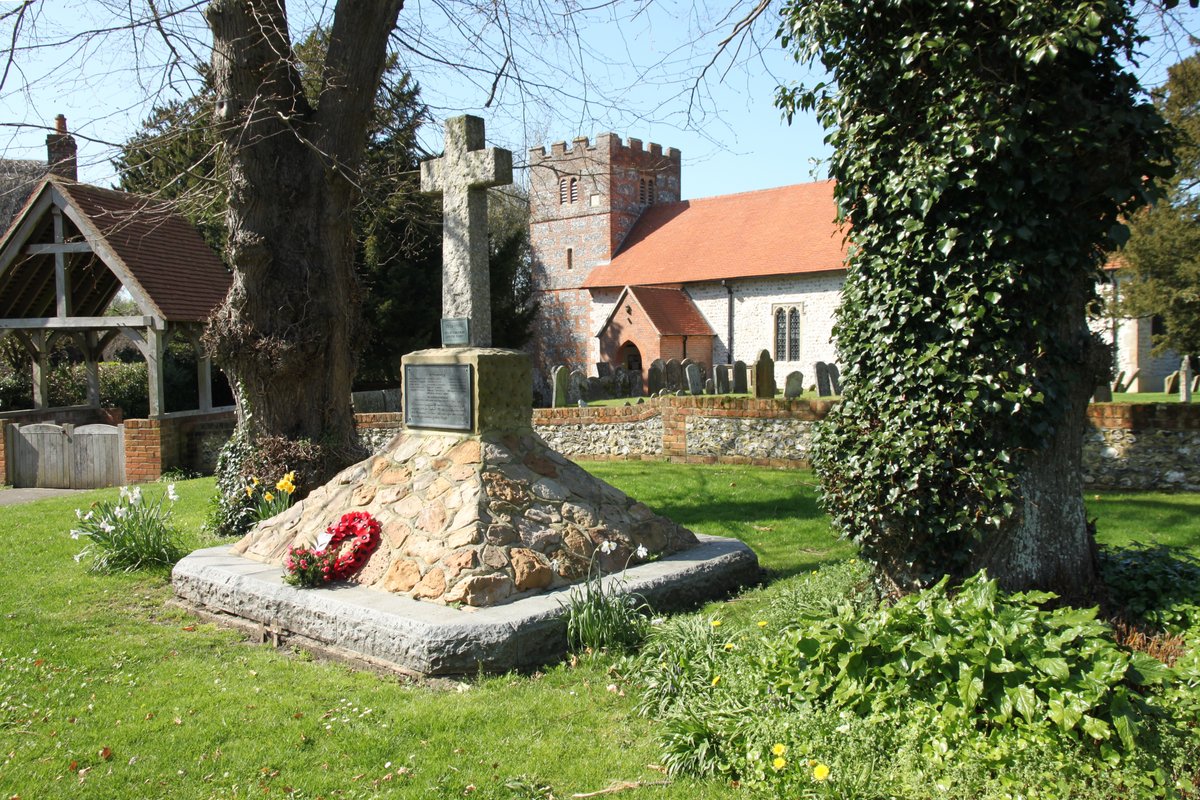 The green, war memorial and church in Boxford