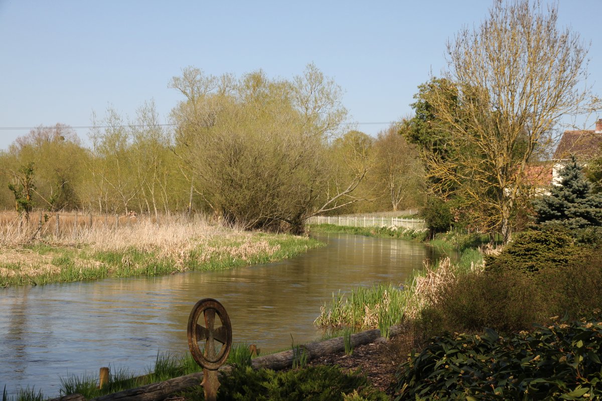 The River Lambourn viewed from the Peace Garden, Boxford