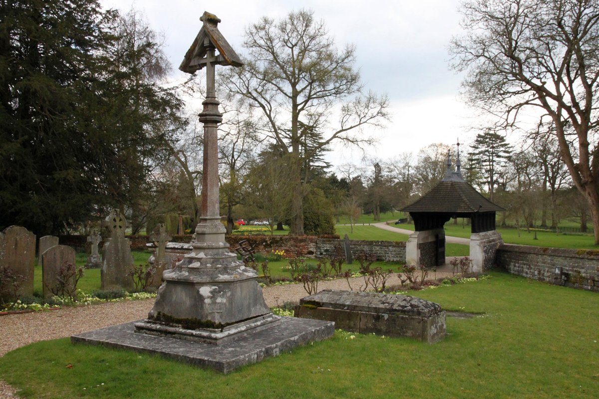 Part of the churchyard and the lych gate of St. Mark's Church, Englefield