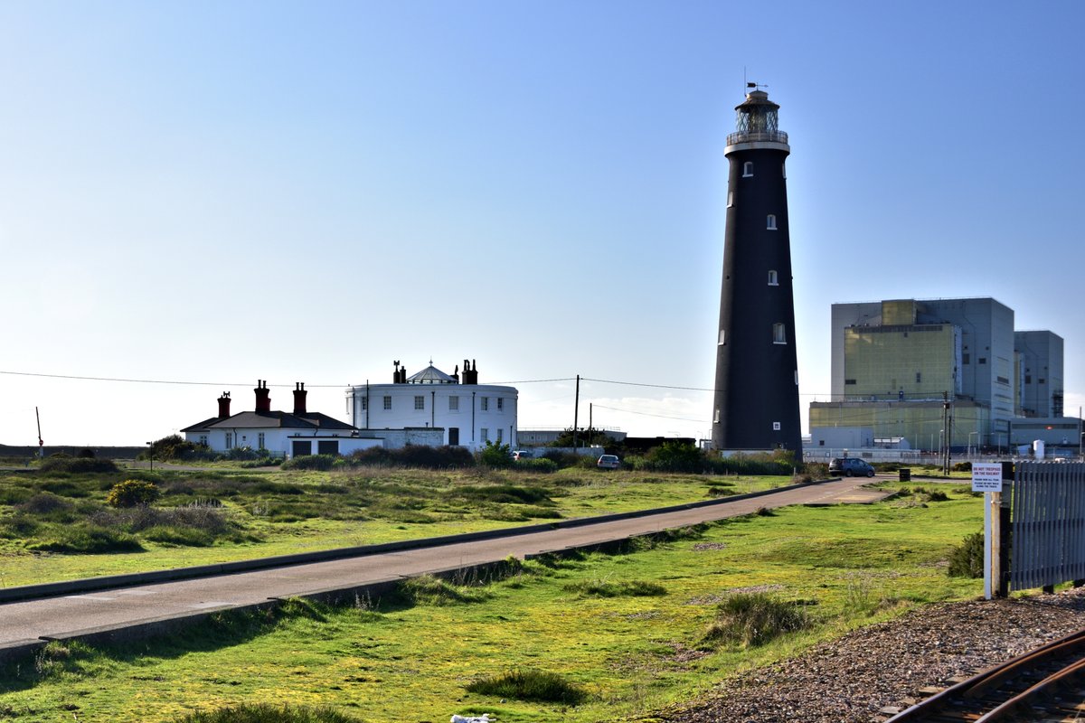 The Old Lighthouse & the Circular Lightkeeper's House Next to Dungeness Nuclear Power Station in Kent.