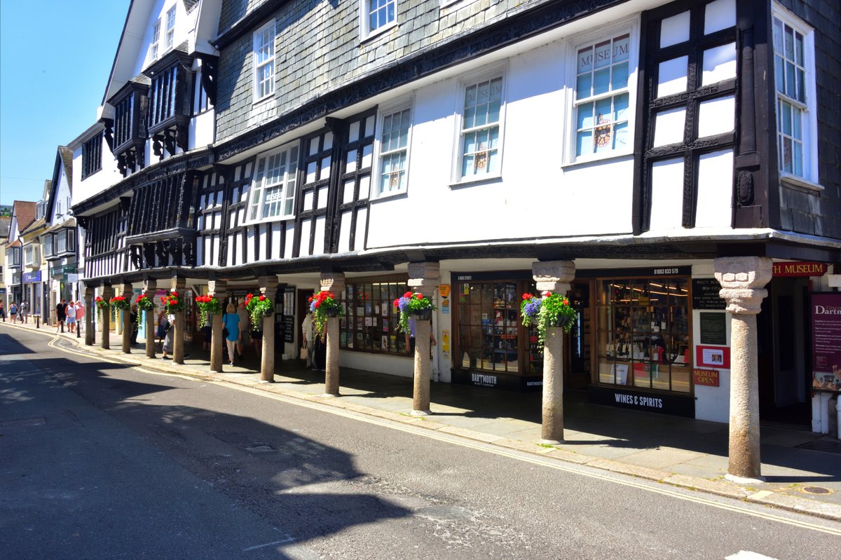 Old Tudor Style Shops by Dartmouth Harbour