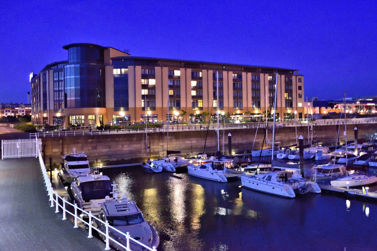 Night View of the Elizabeth Marina and the Radisson Blue Hotel