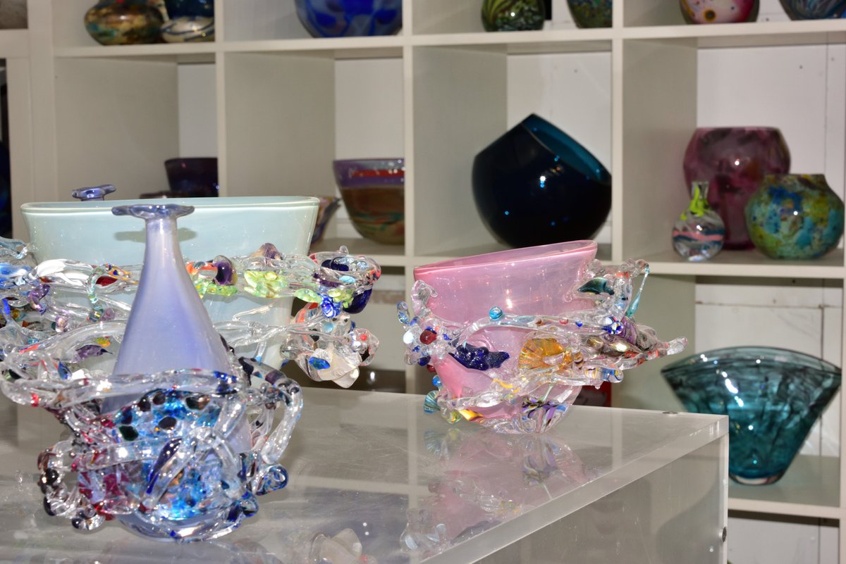 Display of Some Very Intricate Blown Glass Items