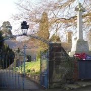 War Memorial and entrance to the Parish Church, Holbrook, Derbyshire