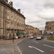 The George Hotel with view down Northumberland Street, Huddersfield