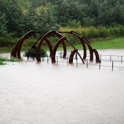 Greenheart Bridge is well under water.