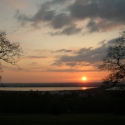 Sunset over the reservoirs from Pole Hill