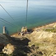 Chairlift down to Alum Bay, Isle of Wight