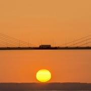 Crossing the Dartford Bridge at Sunset
