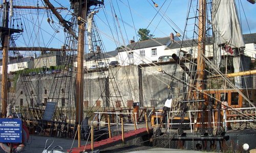 Sailing Ship Kaskelot in Charlestown Dock