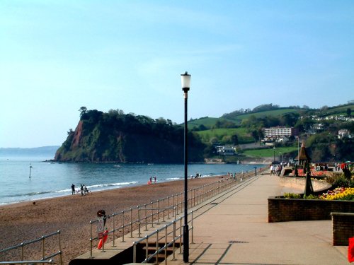 Teignmouth, Devon. Beach: looking West.