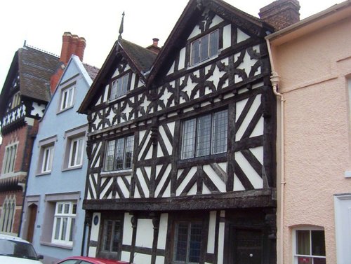 Old Dinham houses facing Ludlow Castle