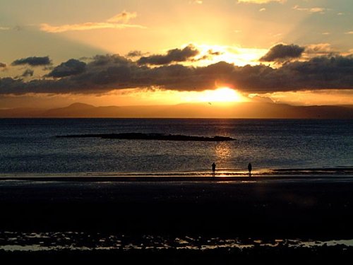 Christmas Eve sunset on Seamill Beach, Ayrshire, Scotland
