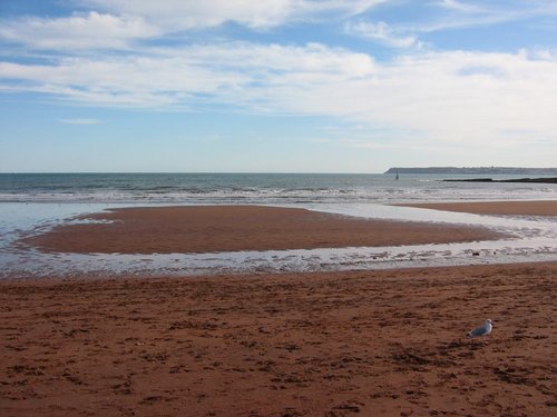 Paignton beach, Devon,  with Berry Head in the background