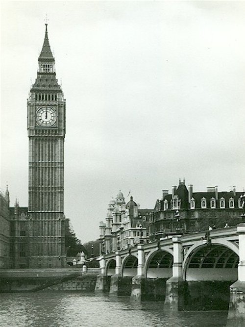 Big Ben and Westminster Bridge from the South Bank: London