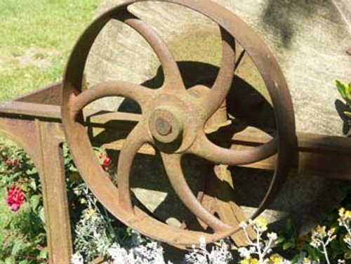 Sharpening stone in grounds of Elstead Mill