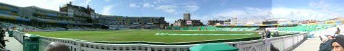 Panoramic photo of the Oval cricket ground.
