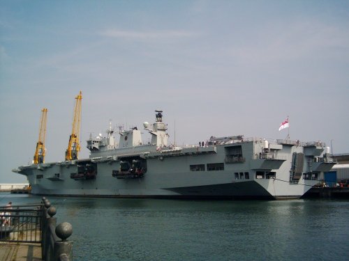 HMS Ocean docked in the river Wear Sunderland