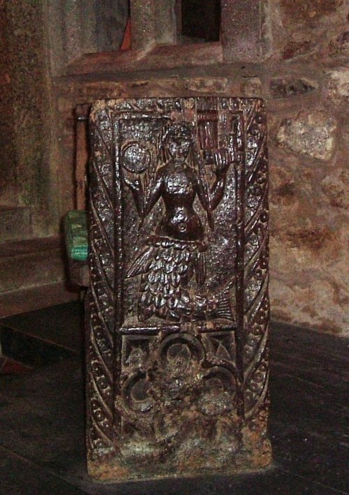 The famous Mermaid Pew in the Church at Zennor. June 2005