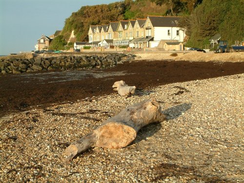Picture of the beach at Bonchurch just east of Ventnor Isle of Wight. Clear sunny weather.