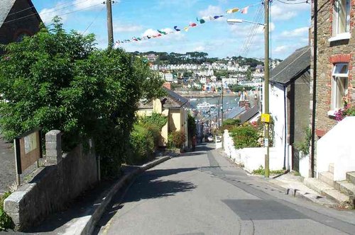 Walking down to Polruan Quay, Cornwall