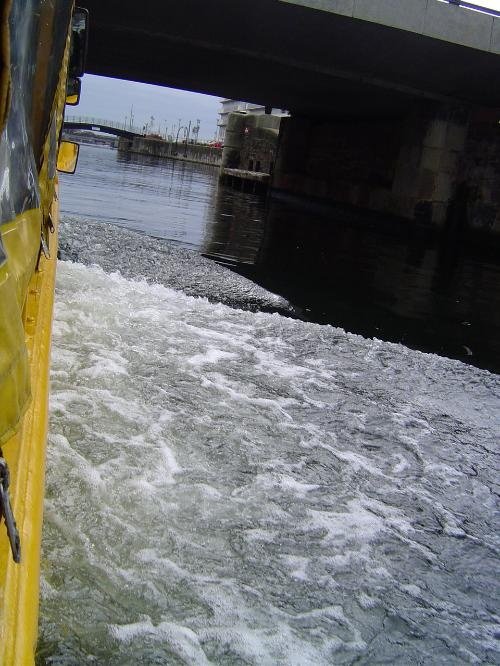 A ride in the Yellow Duckmarine. Salthouse Dock, Liverpool. September, 10th, 2005.