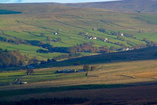 View over the valley to Garrigill, Cumbria.