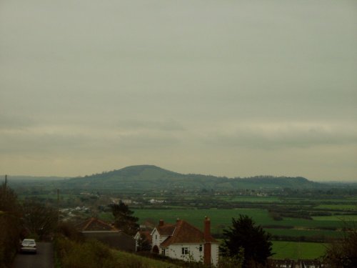 Brent Knoll hill taken from bleadon village, Somerset