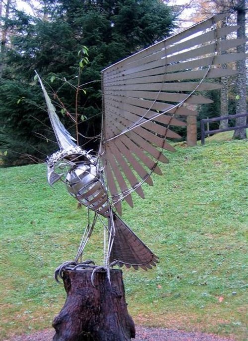 Sculpture outside Whinlatter Visitors Centre.  Nov 05 using Canon Powershot S50