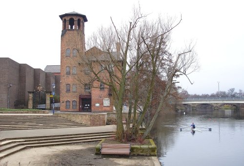 The Old Silk Mill Museum and the River Derwent, Derby