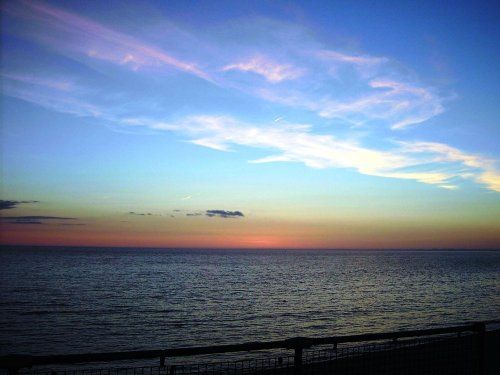 Chesil Beach sunset on a calm March evening in 2006