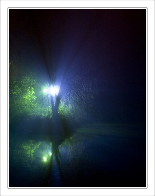 River at night in Evesham town centre