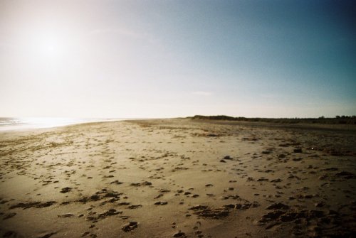 Footprints in the sand at Skegness, Lincolnshire