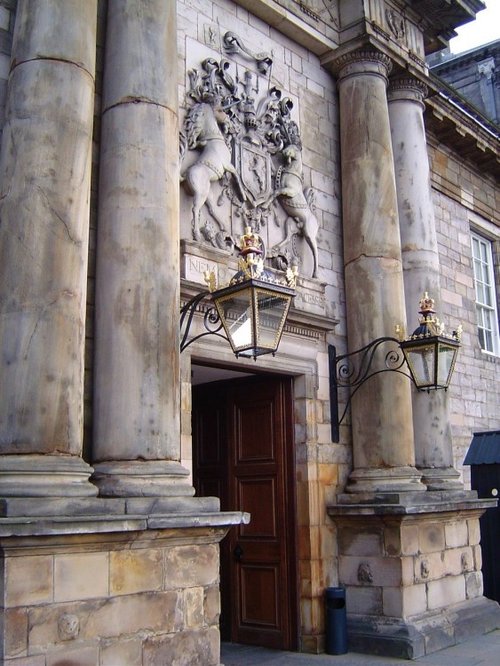 Entrance to the Palace of Holyroodhouse, Edinburgh.