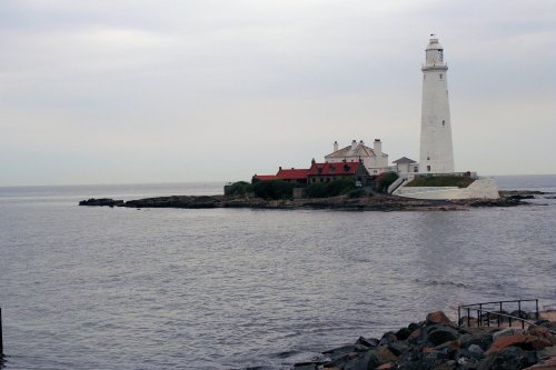 St Marys Lighthouse on the coast above Whitley bay in Northumberland