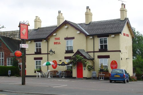 The Bell Inn and the tiny Post Office at Smalley, Derbyshire