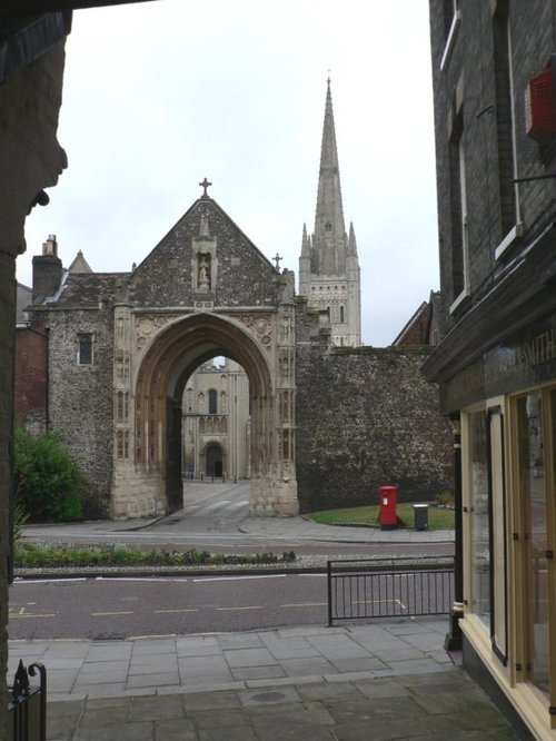 The West gate entrance to Norwich Cathedral