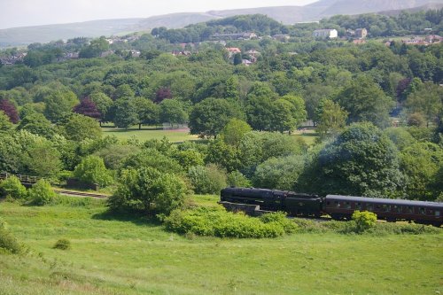 Overlooking East Lancs railway from St.Catherines Close, Ramsbottom