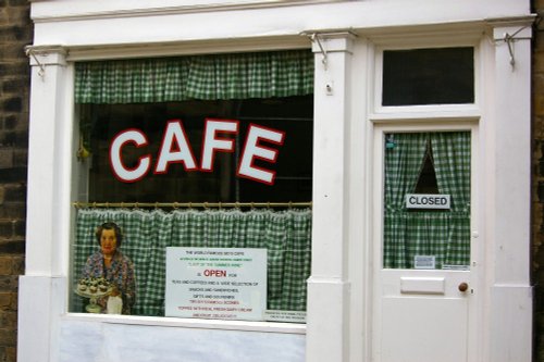 'Last of the Summer Wine' cafe in the centre of Holmfirth.
