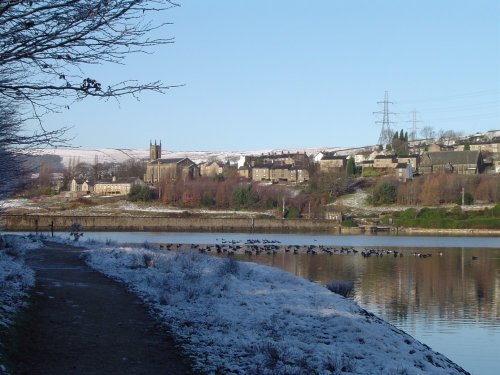 Tintwistle Village from Bottoms reservoir path