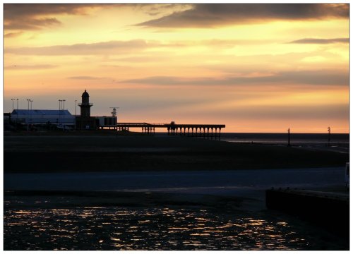 Fleetwood. Lancashire.  Fleetwood Pier at Sunset.